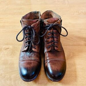 BED STU Bonnie Lace Up Side Zip Ankle Boot 8.5